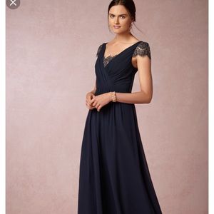 Jenny Yoo Anthropologie Navy Blue Evangeline Dress